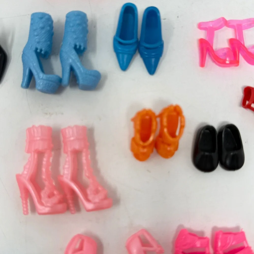 Unbranded Barbie Size Doll Shoes Lot 60 Pairs Heels Boots Sandals Multicolor Y2K